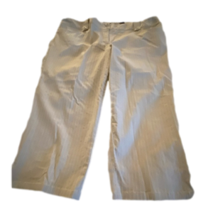 2/$25 ENCORE capris in a stylish pinstripe beige with white. Size 16.